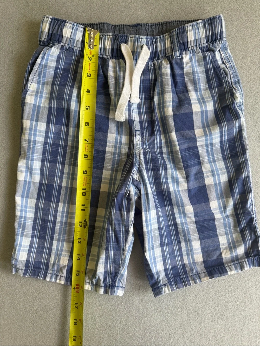 Gymboree Short Plaid Drawstring Waist Sz 8 Boys Pockets